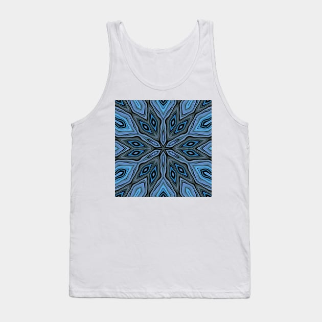 creative shades of turquoise blue floral fantasy in square format Tank Top by mister-john